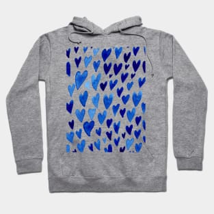 Valentines day hearts explosion - blue Hoodie